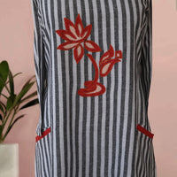 Elsa Cotton Striped Embroidered Casual Tunic