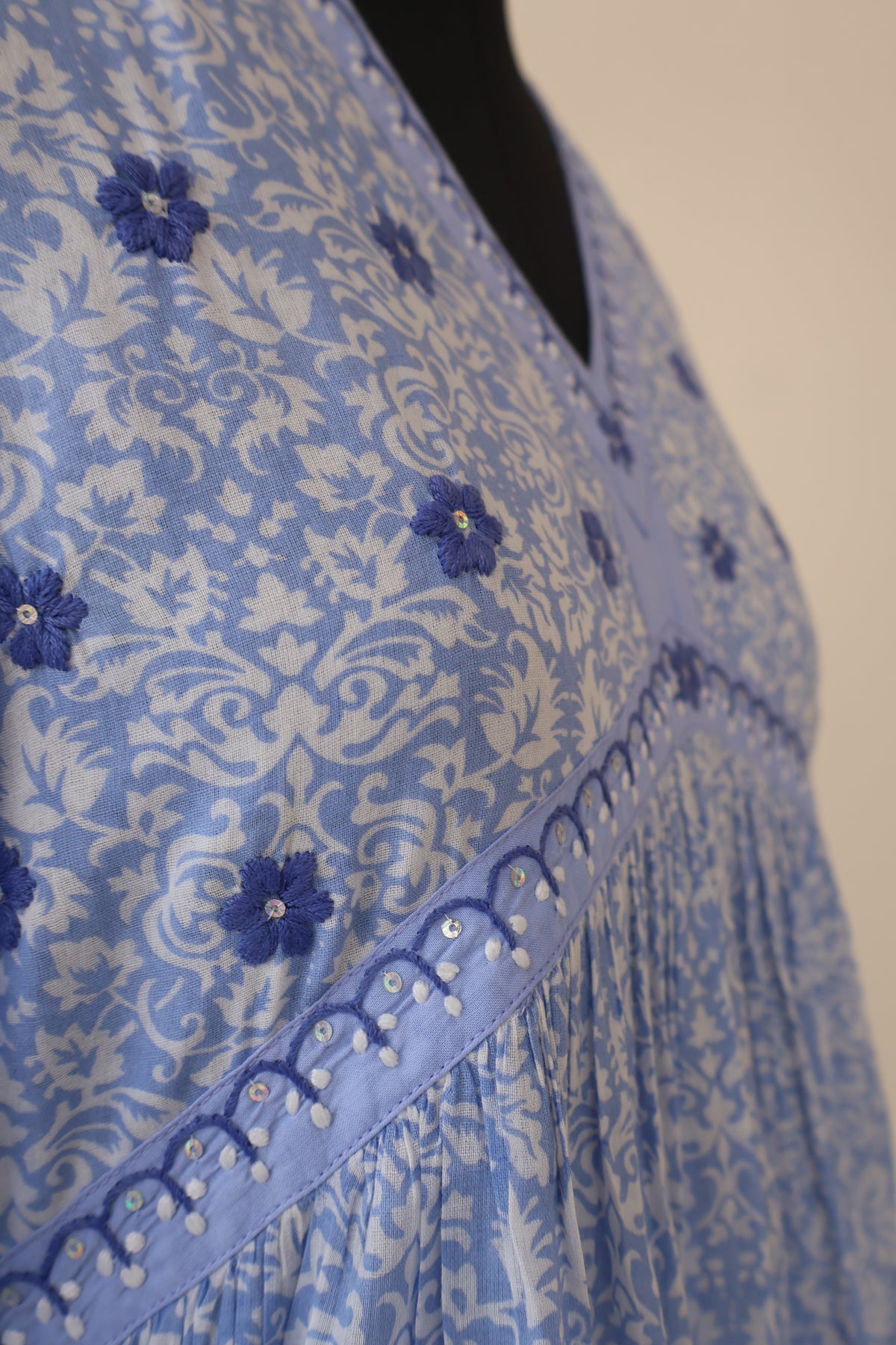 VRISHTI Pure Cotton Block Print, Red Long Dress Kurta