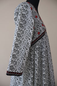 VRISHTI Pure Cotton Block Print, Red Long Dress Kurta