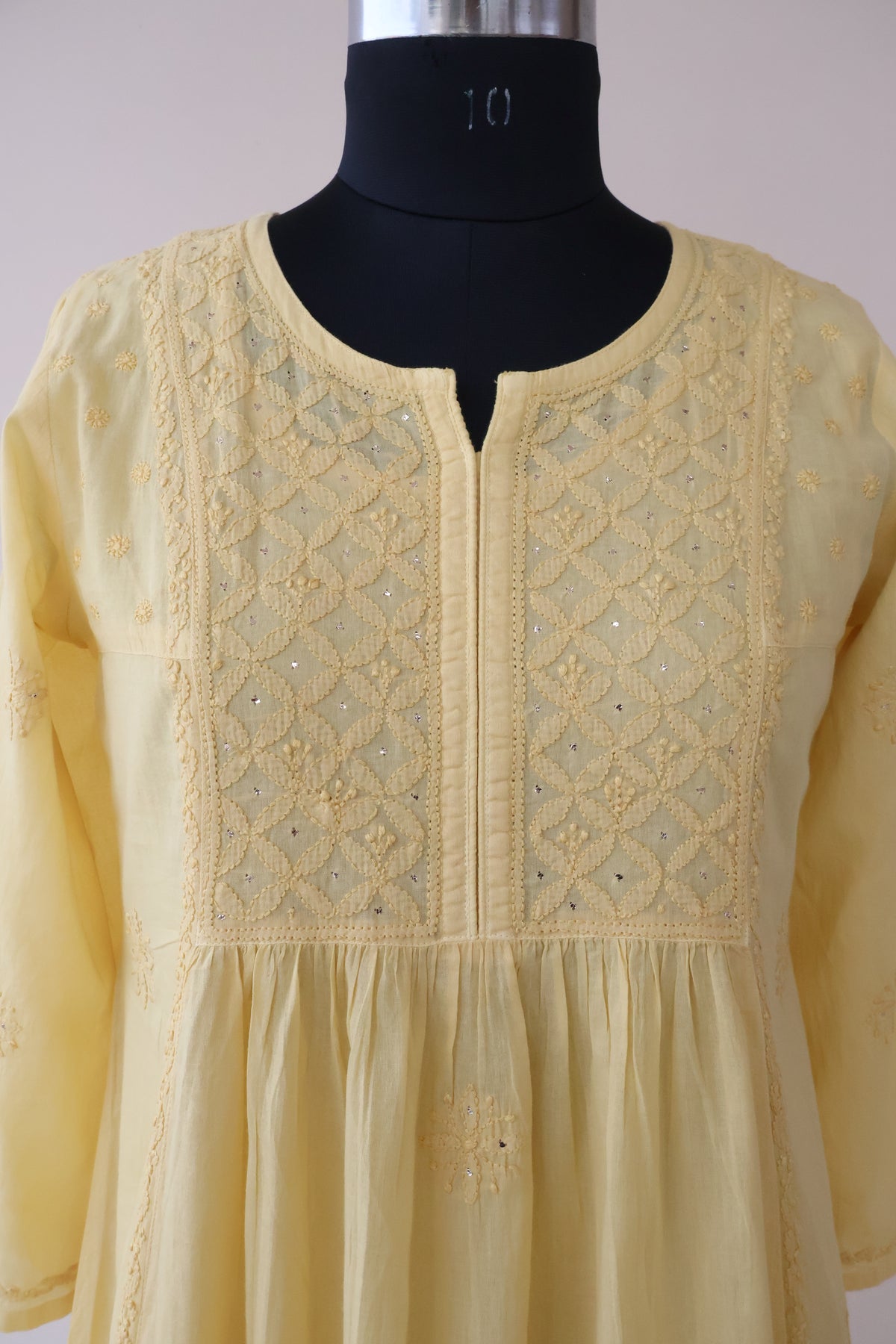 MANIKA Cotton Hand Embroidered Tunic Kurta Dress; Made to Order/Customizable