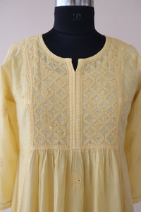 MANIKA Cotton Hand Embroidered Tunic Kurta Dress; Made to Order/Customizable