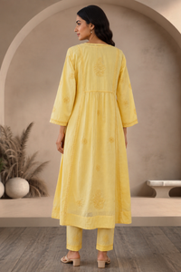 MANIKA Cotton Hand Embroidered Tunic Kurta Dress; Made to Order/Customizable