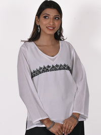 MANU Pure Cotton Hand Embroidered Tunic Top Blouse