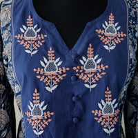 Maina Pure Cotton Printed and Hand Embroidered Tunic