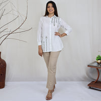 MYRA  HAND EMBROIDERED PURE COTTON SHIRT