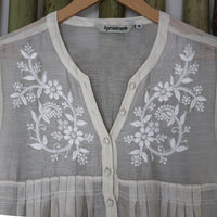NIMI Chanderi Silk Cotton Hand Embroidered Tunic Dress: Made to Order/Customizable