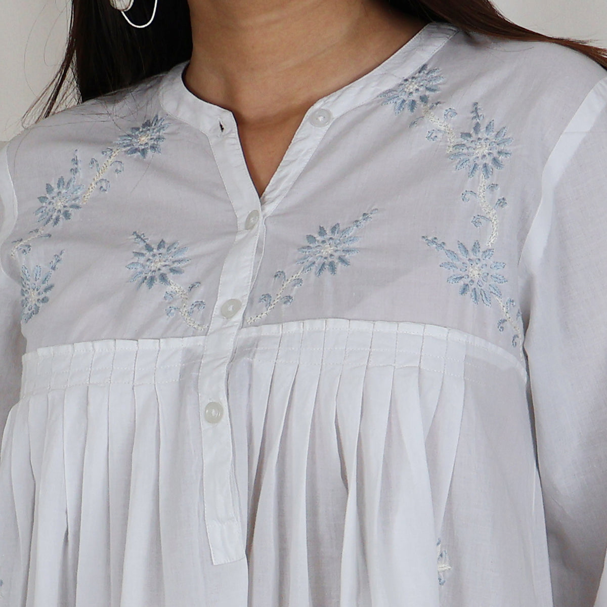 SIMI Pure Cotton Hand Embroidered Tunic Dress