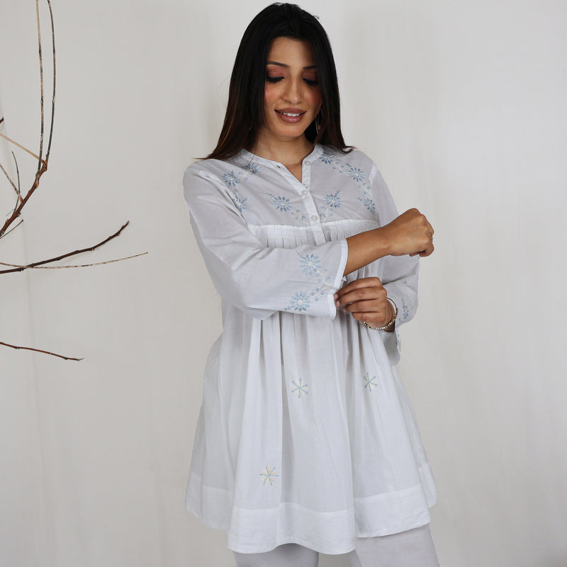 SIMI Pure Cotton Hand Embroidered Tunic Dress