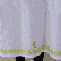 PANKHURI Soft Cotton Block Print, Hand Embroidered Long Tunic Dress