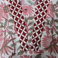 PALLAVI Pure Cotton, Jaipuri Block Print, Hand Embroidered Long Tunic Dress