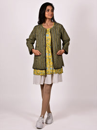 Arya Cotton Block Printed Hand Embroidered Jacket, Made to Order