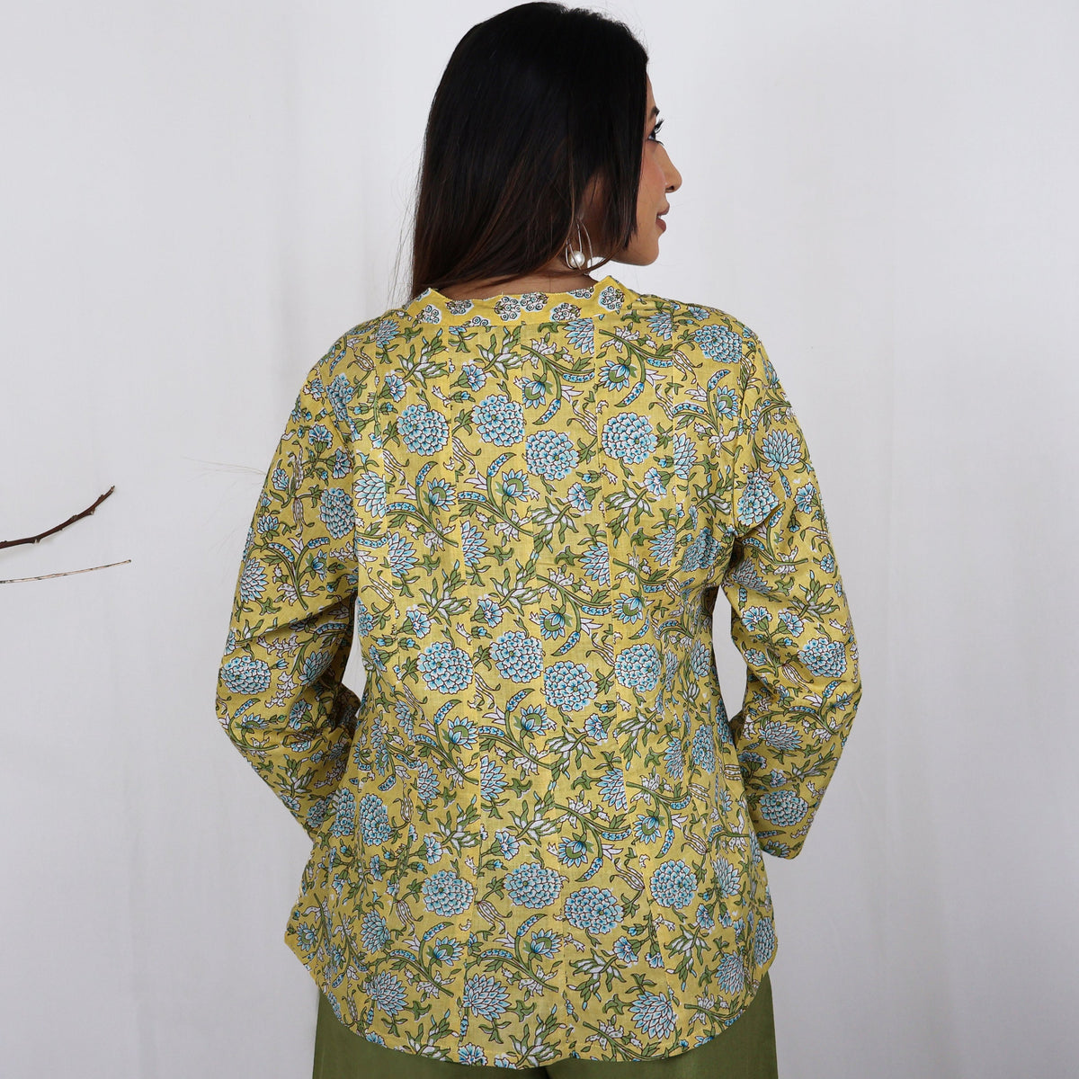 SUCHI Pure Cotton Block Print  Hand Embroidered Top