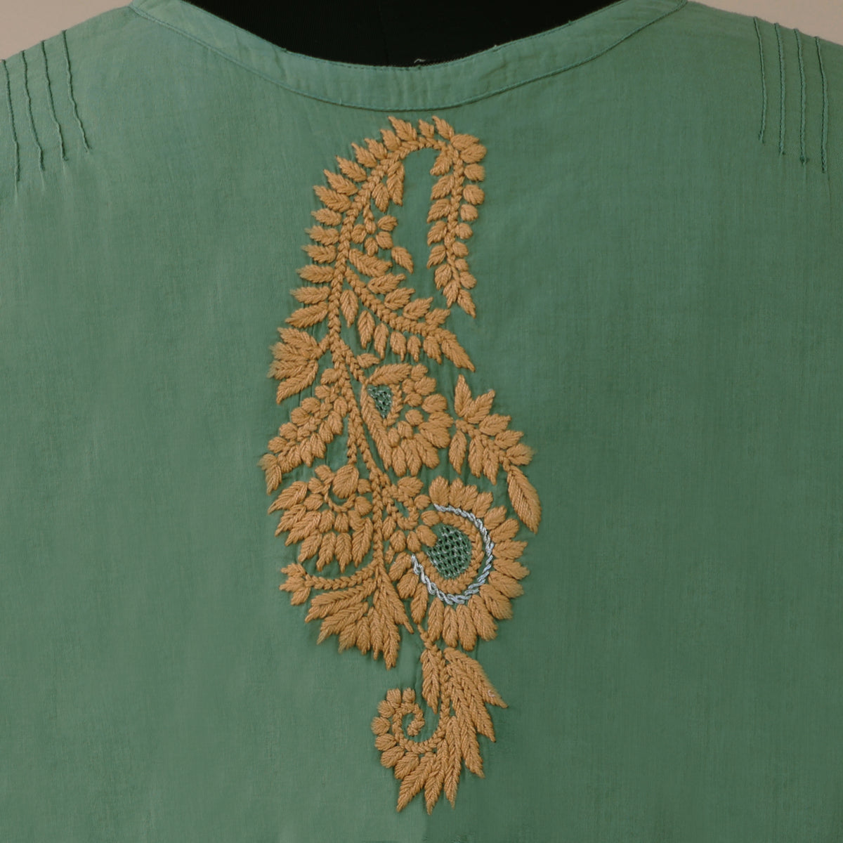 BAANI Cotton Hand Embroidered Long Dress, Kurta: Made to Order/Customizable