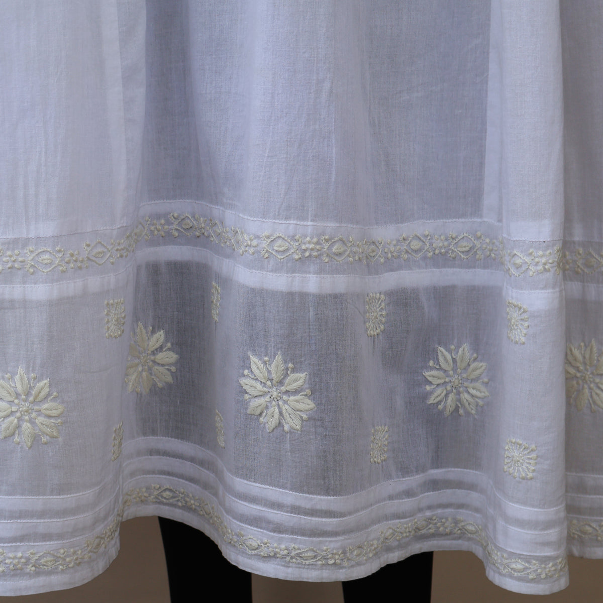 BAANI Cotton Hand Embroidered Long Dress, Kurta: Made to Order/Customizable