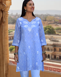 AMALA Pure Cotton, Light Weight, Printed, Hand Embroidered Tunic Top Kurti