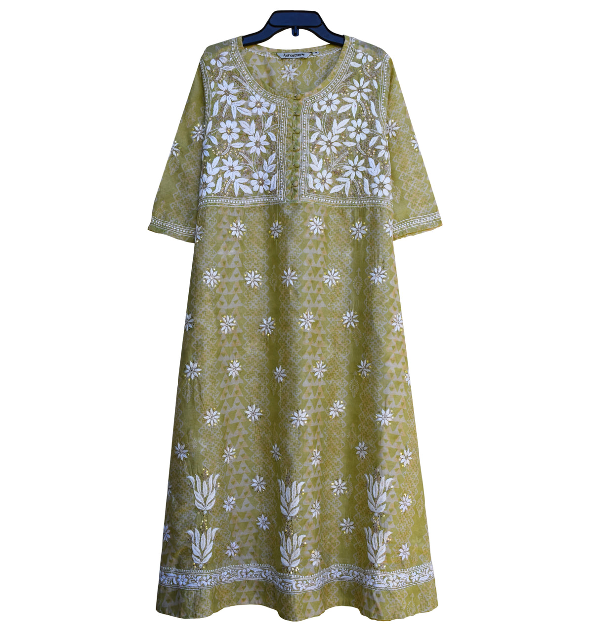 CHANDRIKA Chanderi Silk Hand Embroidered A Line Tunic Dress Kurta: Made to Order/Customizable