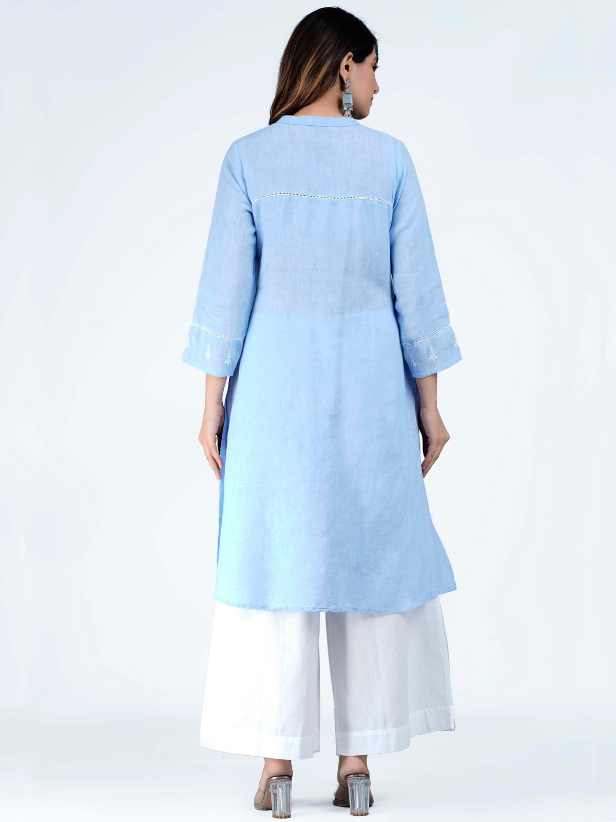 HAMSI Linen-Cotton Hand Embroidered Tunic Kurti: Made to Order/Customizable