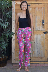 Zoe Floral Printed Pure Cotton Pajama Pants with Pockets