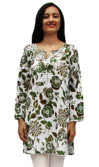 AMAL Pure Cotton, Light Weight, Printed, Hand Embroidered Tunic Top Kurti
