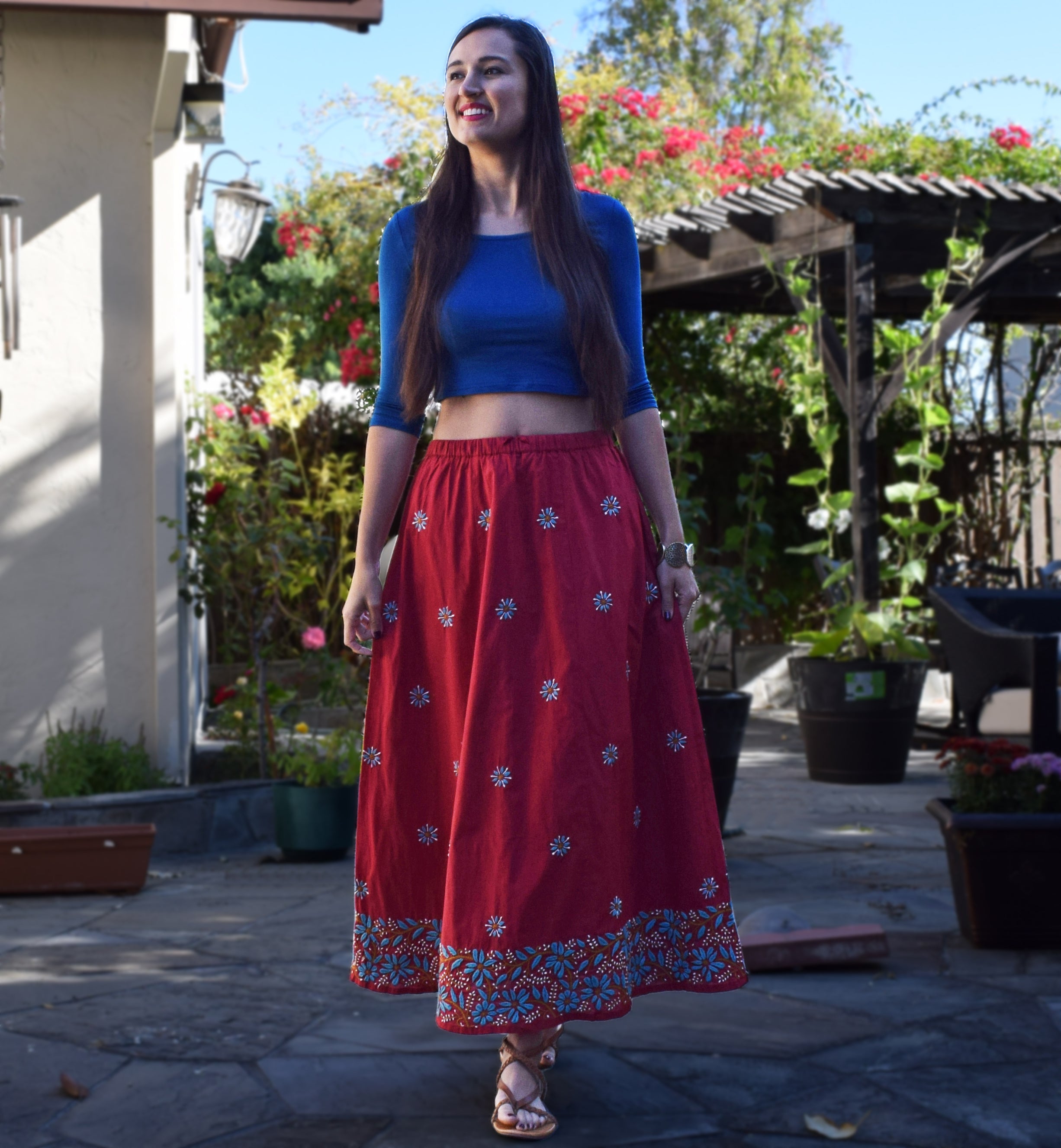 ILA Pure Cotton Hand Embroidered Skirt – Ayurvastram