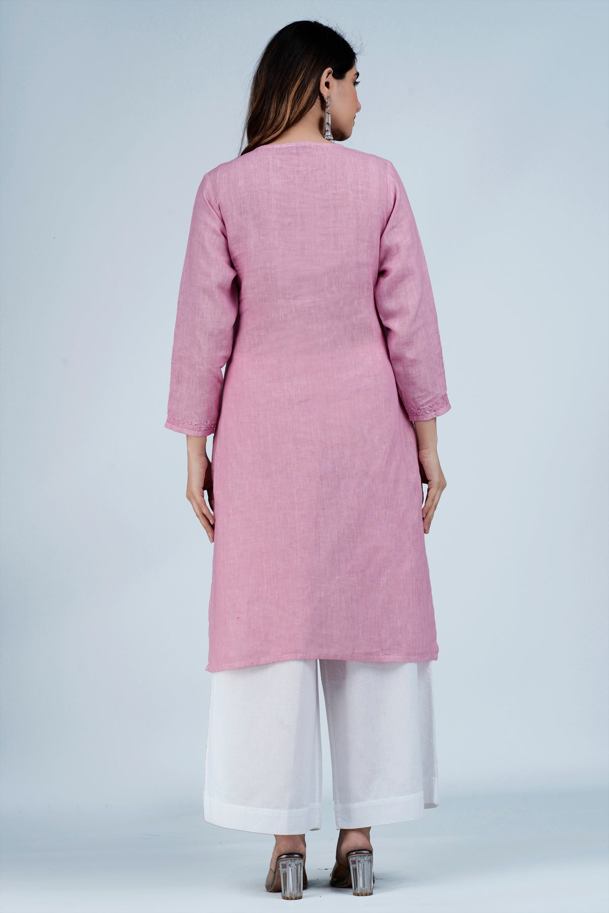 JAYA Linen-Cotton Hand Embroidered Tunic Kurti: Made to Order/Customizable