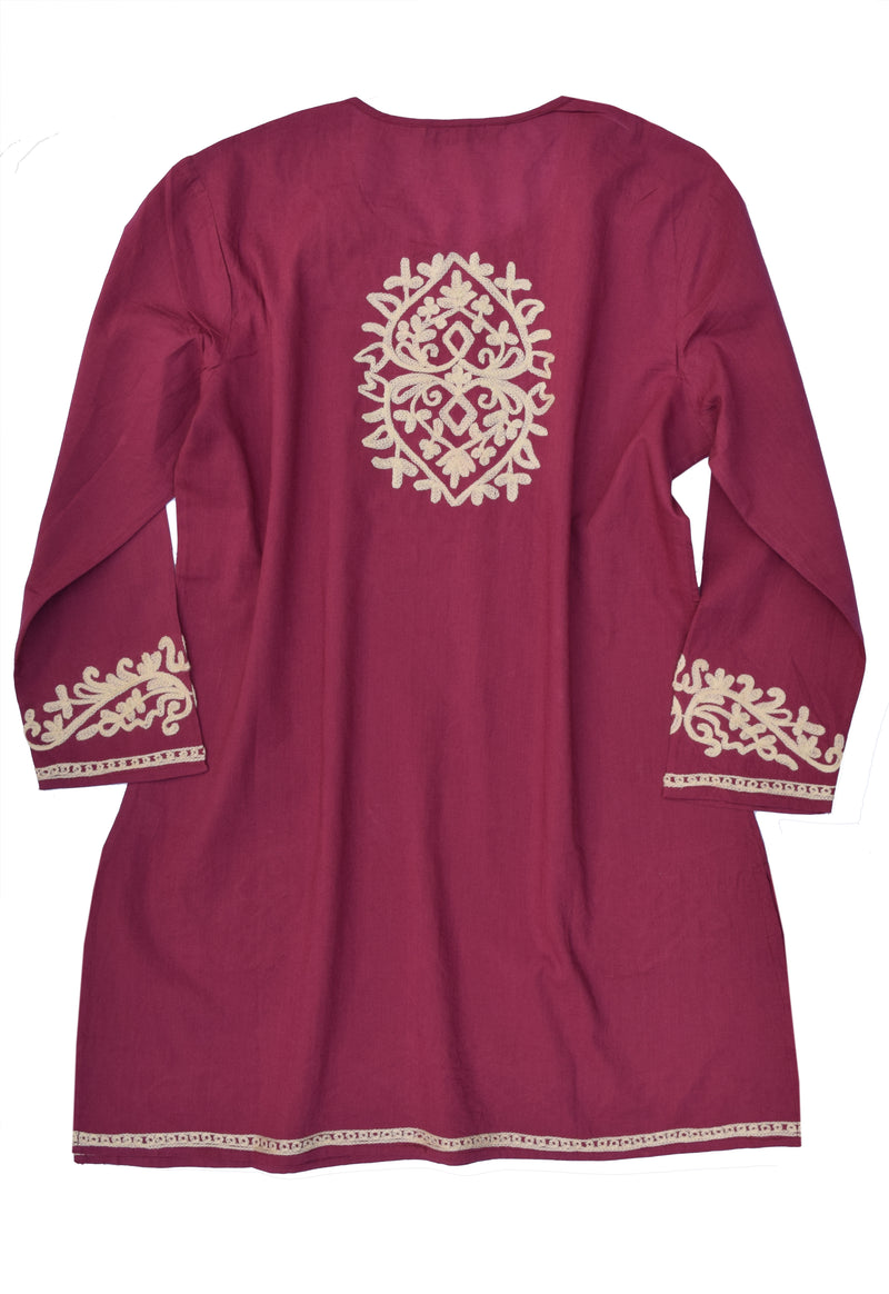 Elegant Embrace Piebald Cotton Indian Long Tunic Top at best price