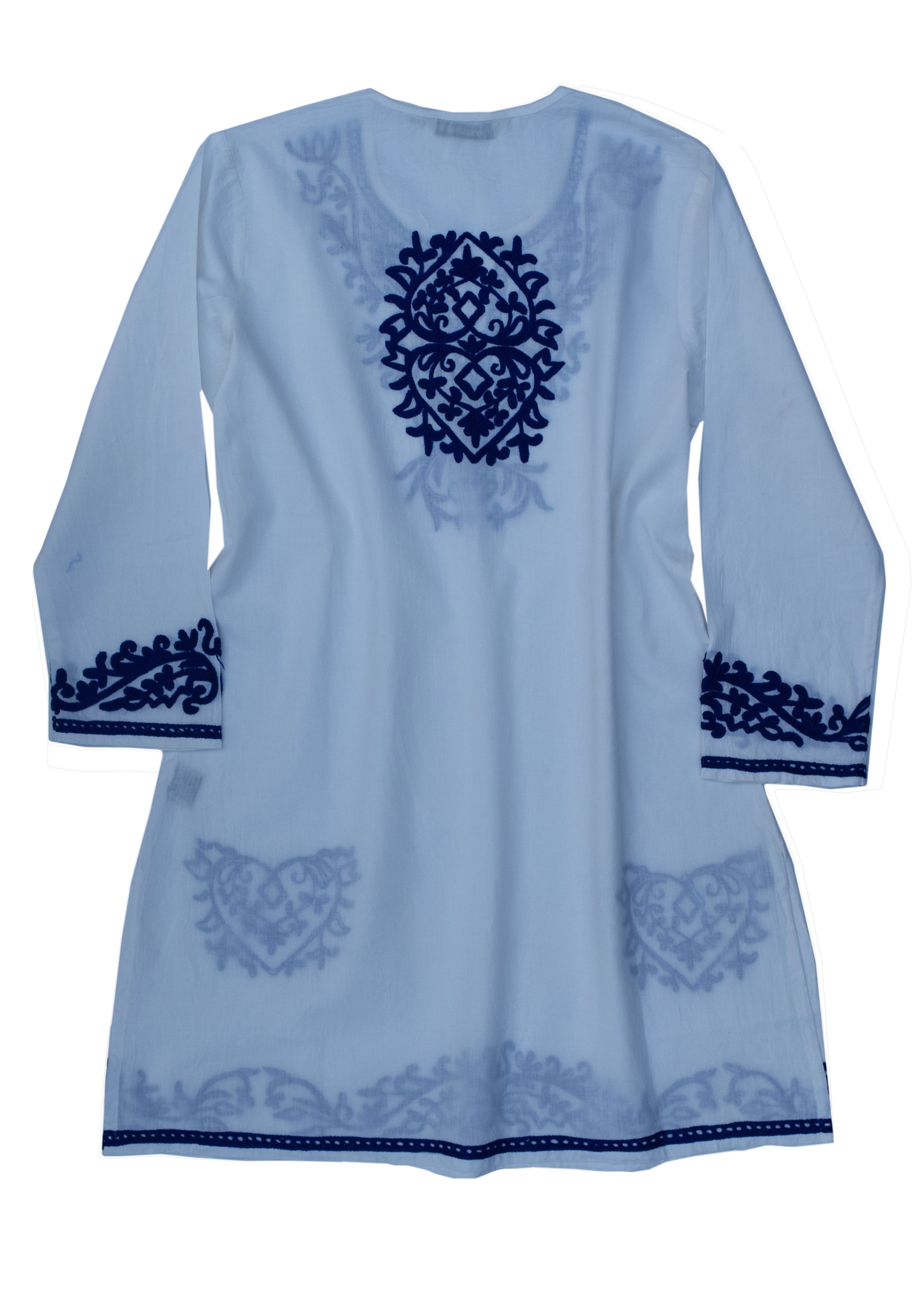 KUMI Embroidered Pure Cotton Tunic, Top, Kurti – Ayurvastram