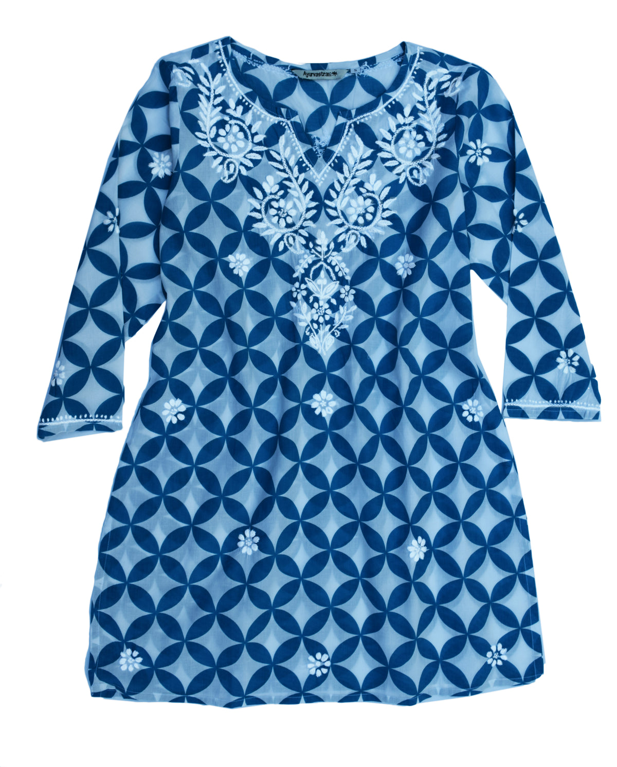 Mili Pure Cotton Printed and Hand Embroidered Tunic Top