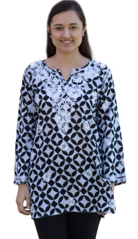 Mili Pure Cotton Printed and Hand Embroidered Tunic Top