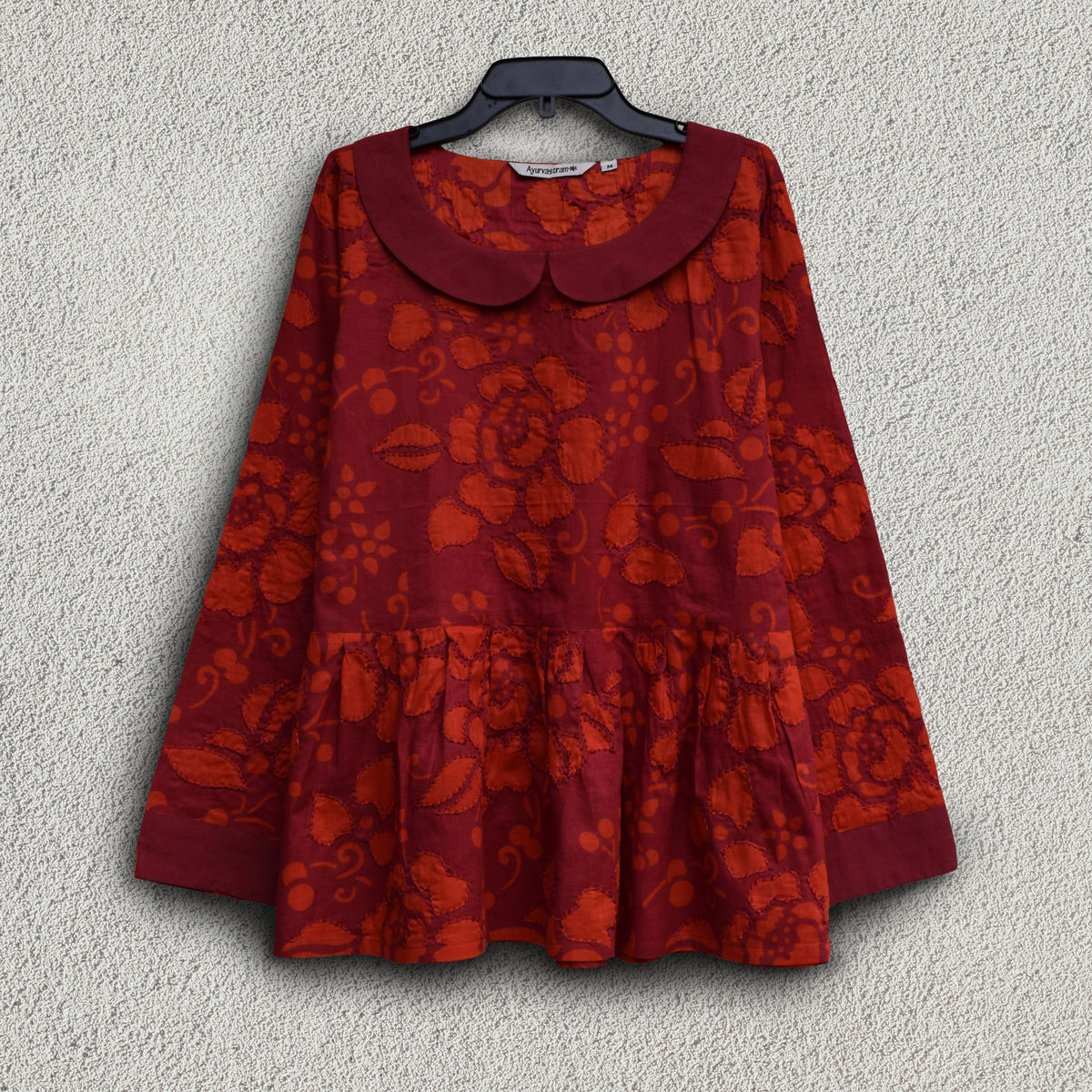 AVNI Printed Soft Cotton Hand Embroidered Peplum Top: Made to Order/Customizable