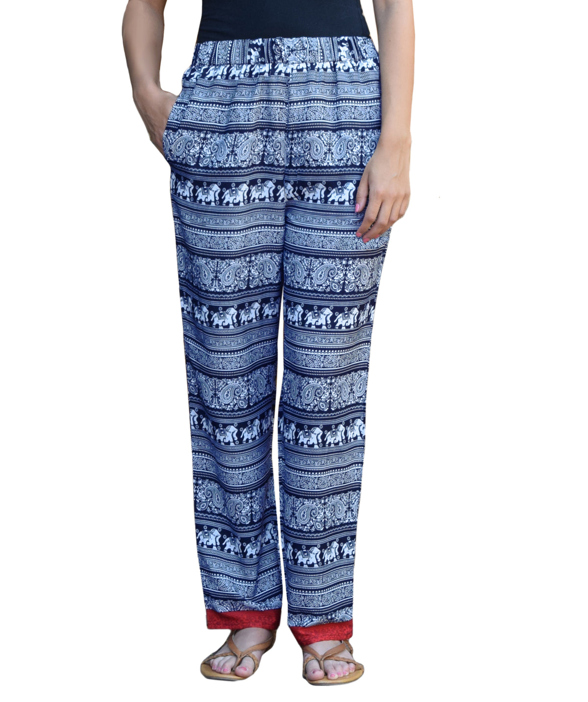 Zoha Printed Crepe Pajama Pants with Pockets – Ayurvastram