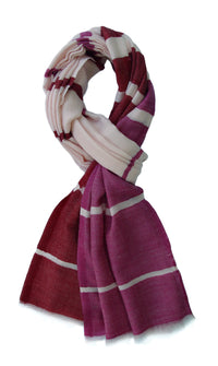 Pure Cashmere Scarf/Wrap in Stripes Pattern