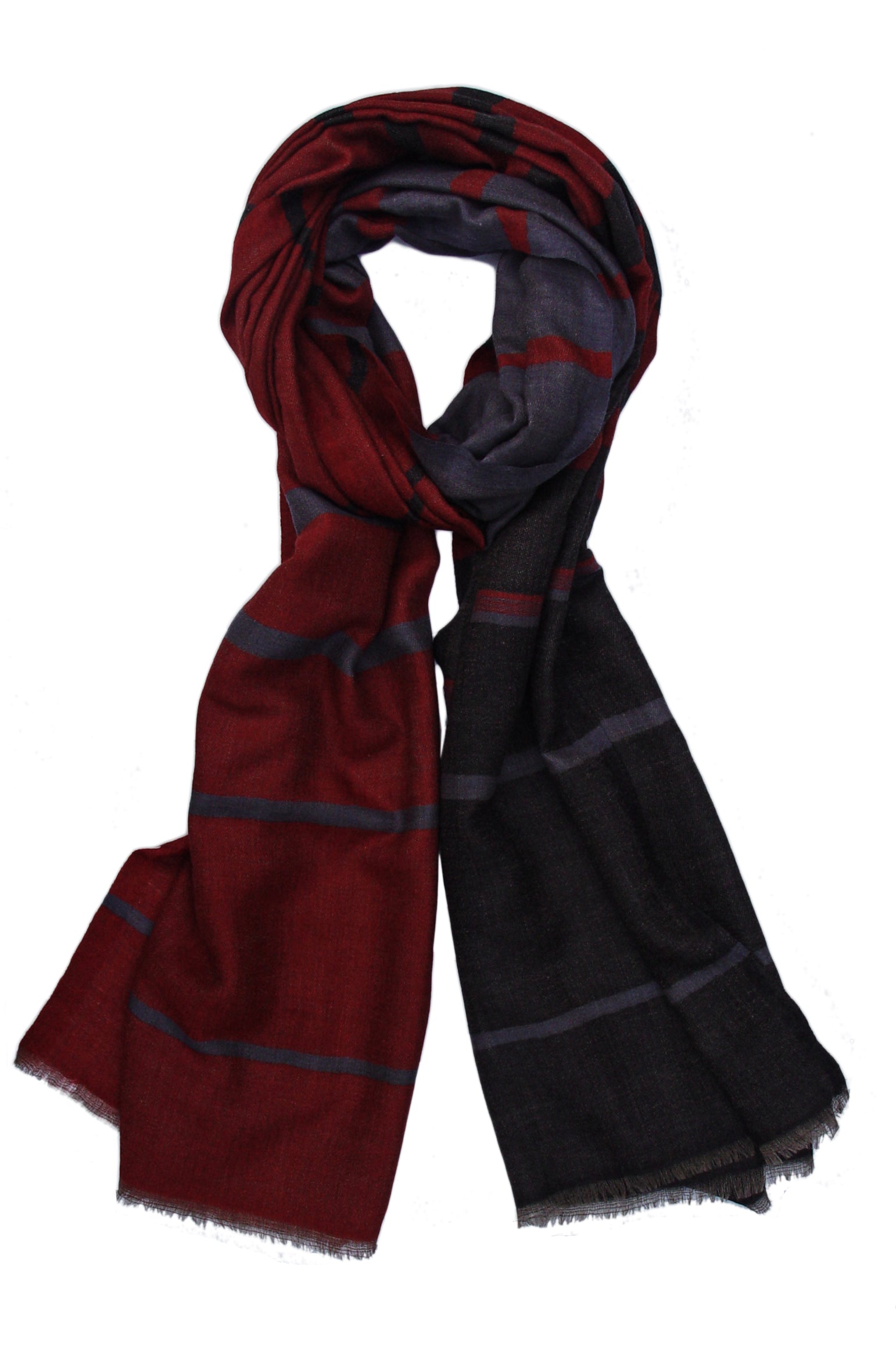 GERINLY Men's Stripe Crinkle Long Scarf