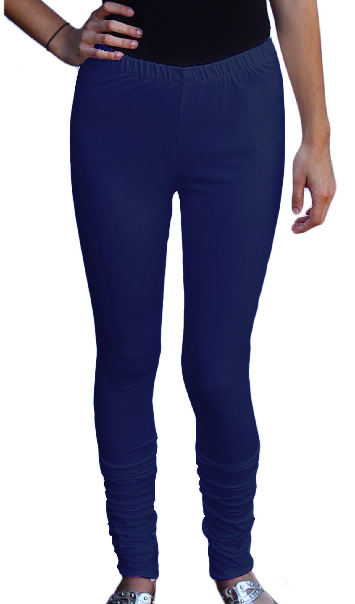 Sofra Cotton Leggings - Womens Medium Weight Breathable Cotton Legging,  Navy, Size: X-Large