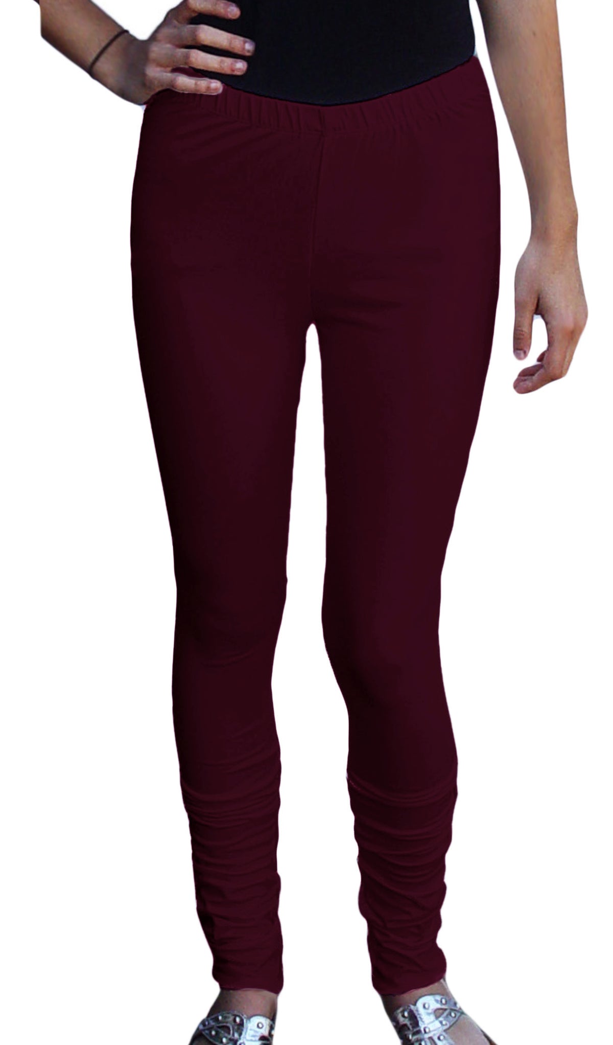 Solid Jv Wears Meroon Colour Stretch Cotton Elastane Leggings at Rs 388 in  Tiruppur