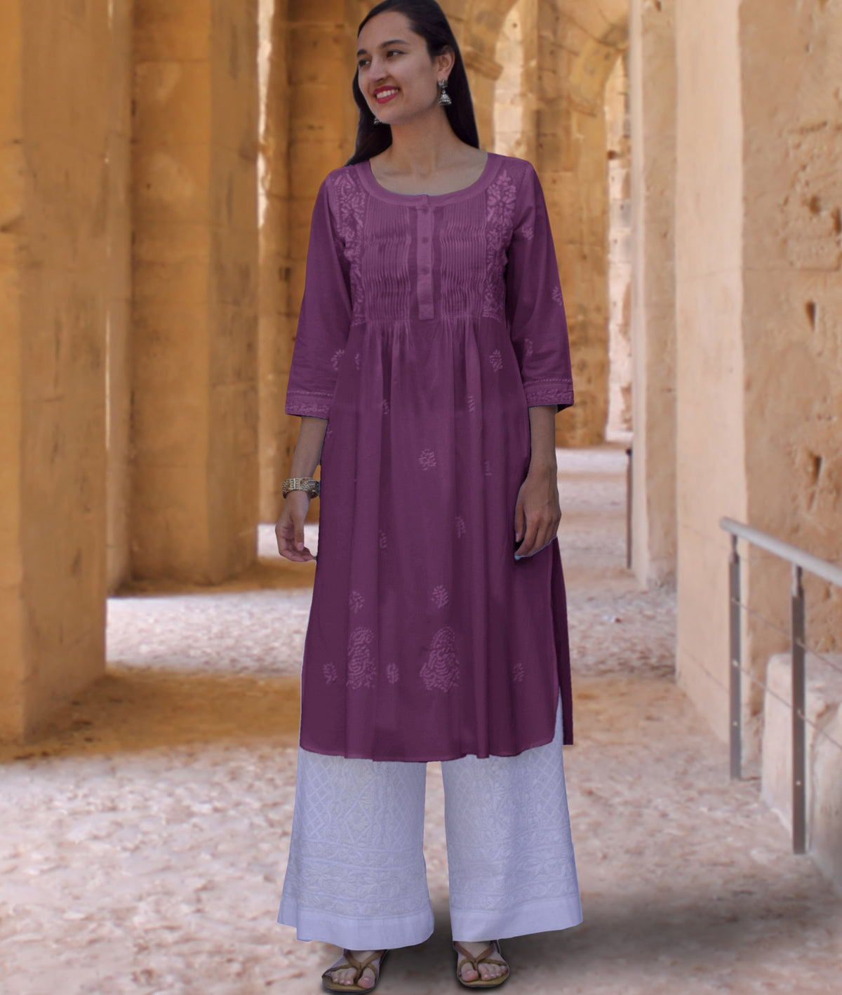 SARA Pure Cotton Hand Embroidered Long Tunic Dress Kurta: Made to Order/Customizable