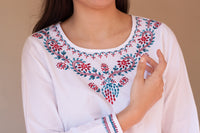 Eri Hand Embroidered Pure Cotton Short Tunic Top