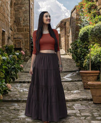 ELINA Pure Cotton Tiered Long Skirt: Made to Order, Customizable