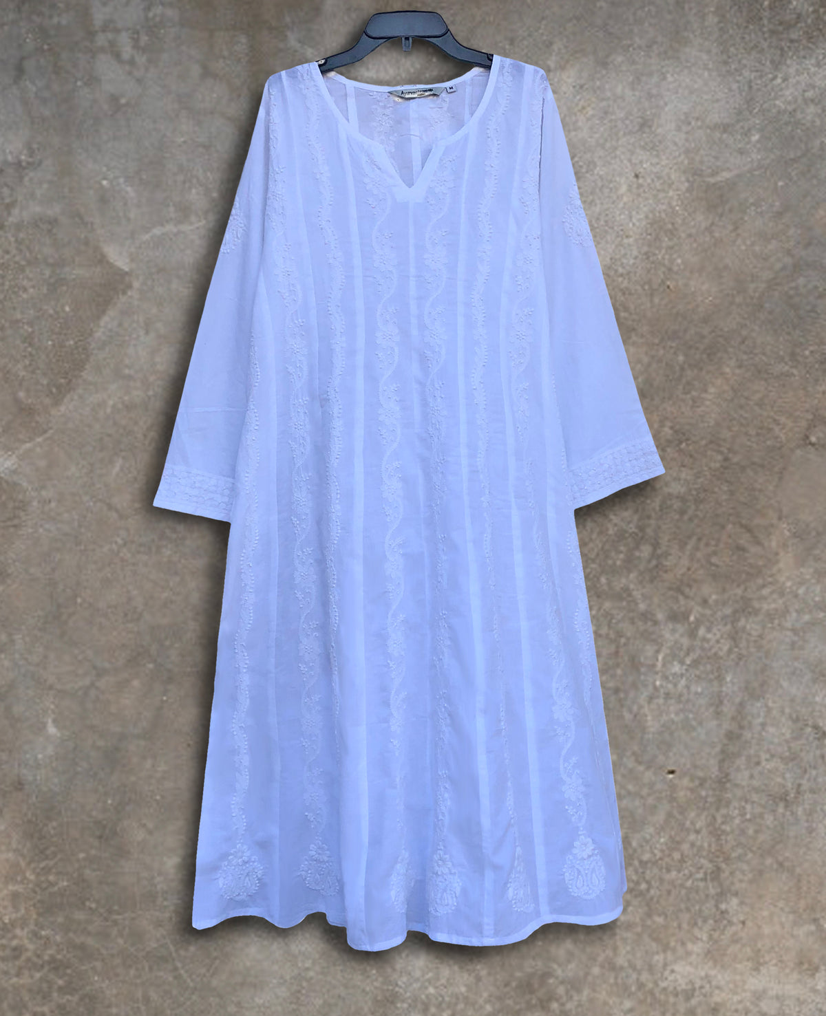 EMMA Pure Cotton Hand Embroidered Flared Tunic Dress Kurta: Made to Order/Customizable