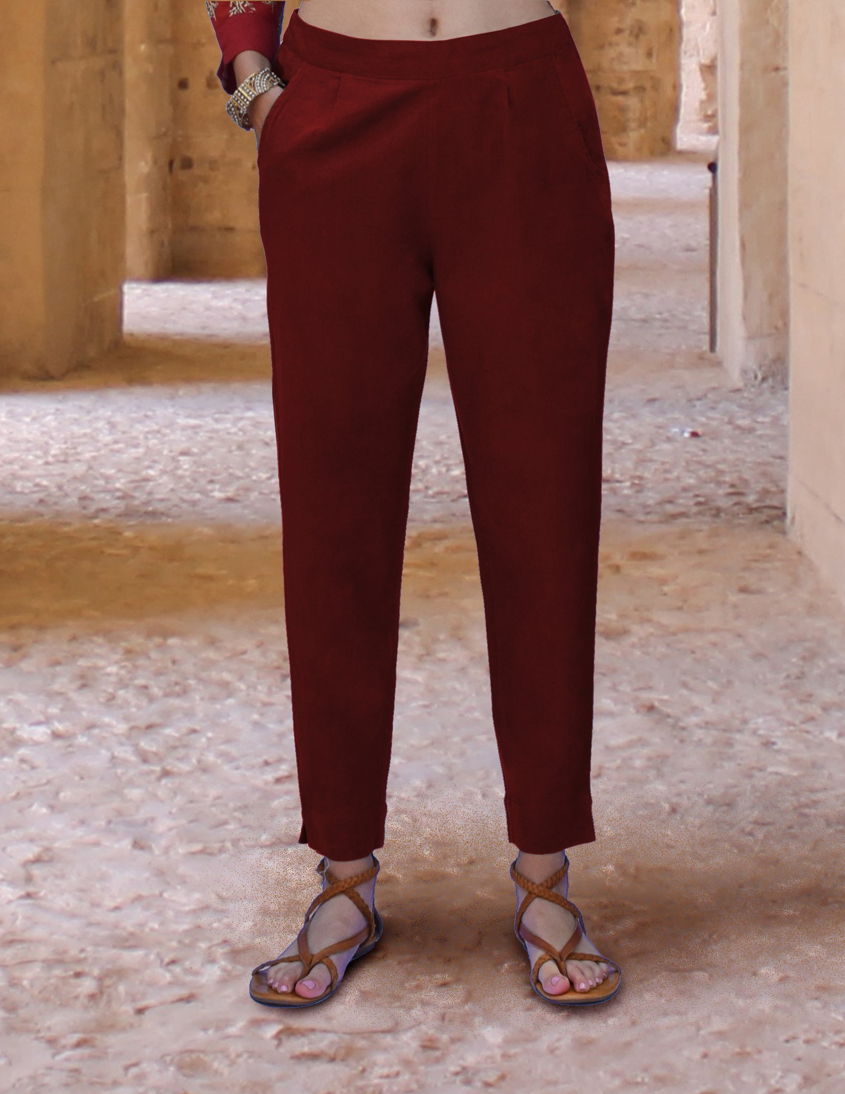 Buy Maroon Trousers & Pants for Women by JAIPUR THREADS Online | Ajio.com