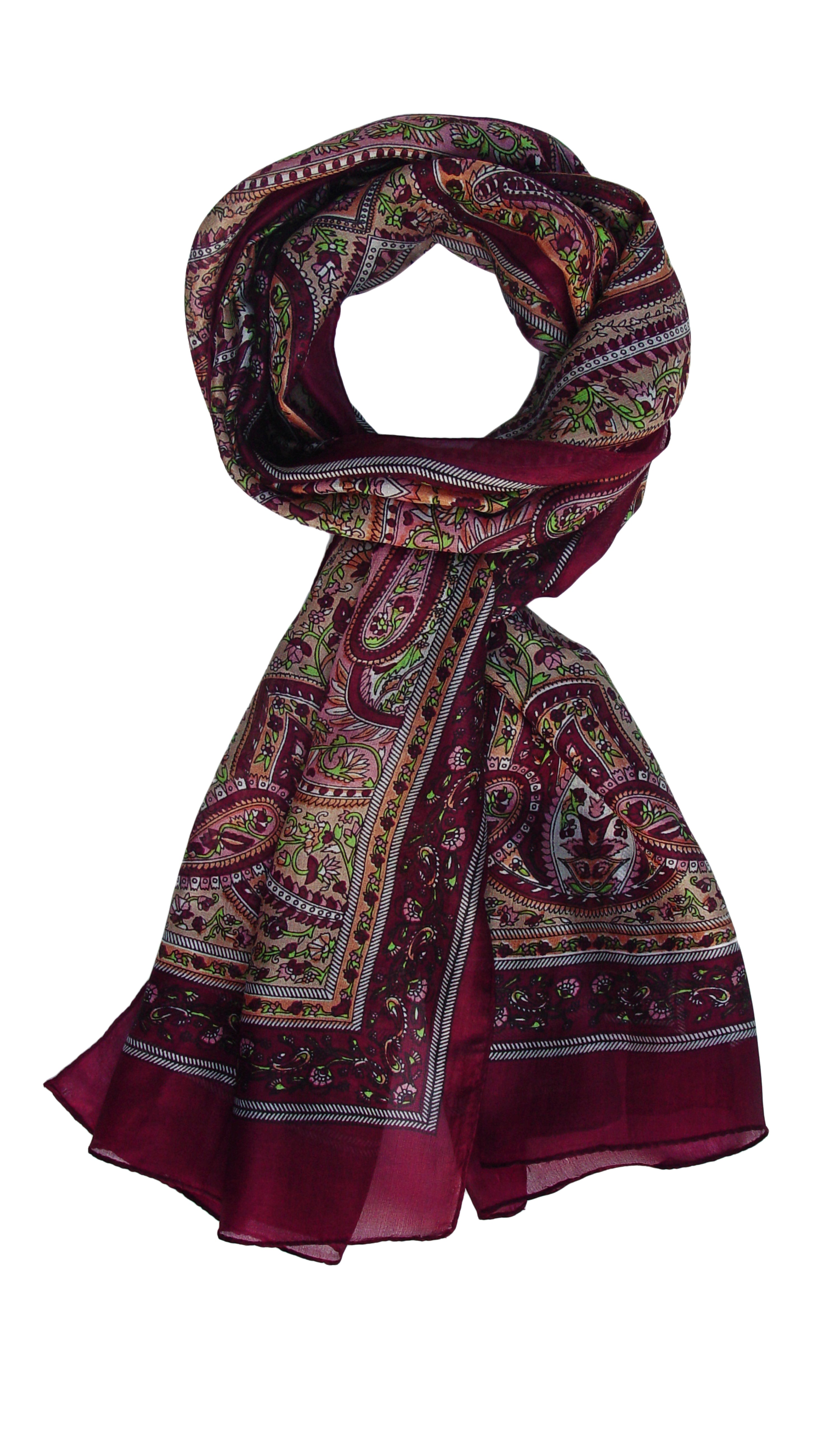 Paisley Silk Printed Scarf – Ayurvastram