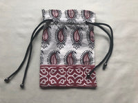 Printed cotton pouch with string