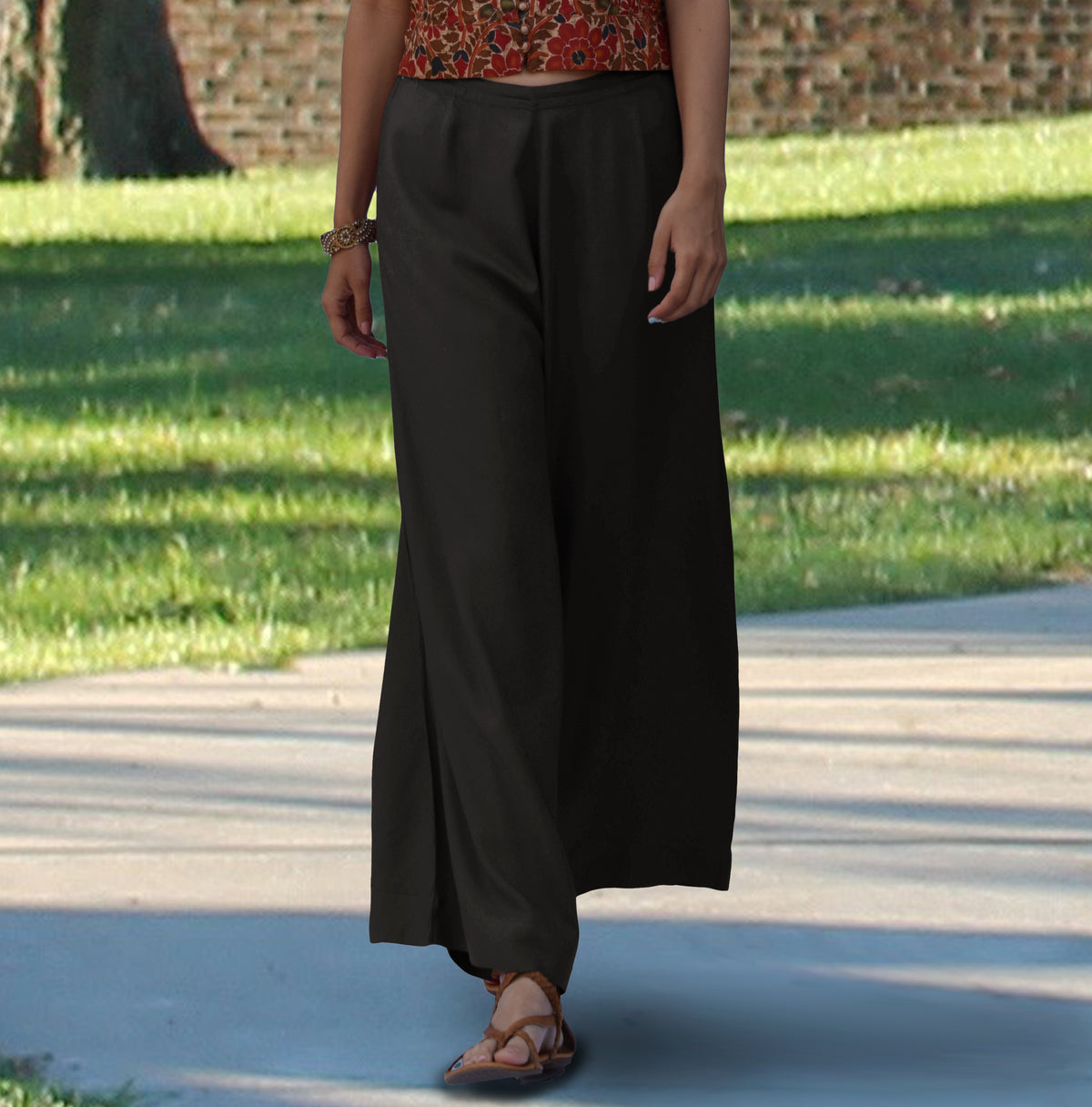 Elora Wide Legged Flared Rayon Summer Pants: Made to Order/Customizable